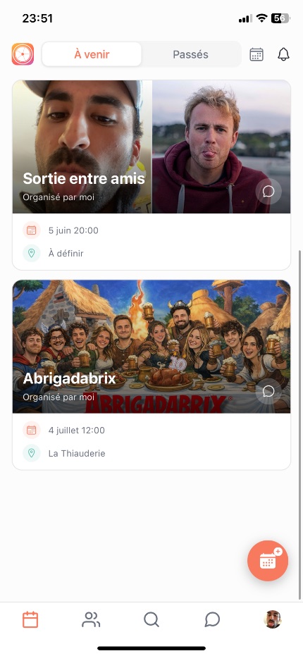 App To Gather — événements à venir avec tes amis